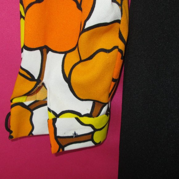 1970s vintage mod orange black dress headband size large 12 - Picture 6 of 6